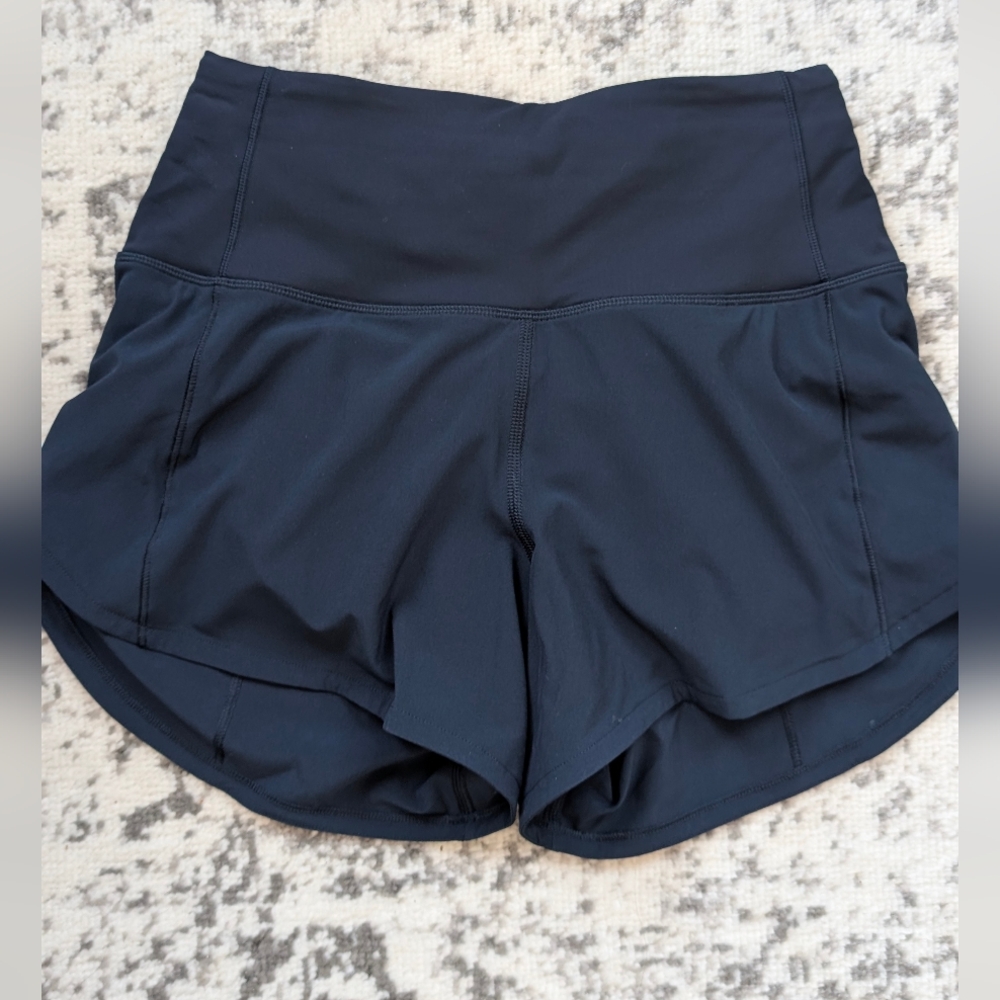 Lululemon Speed Up High-Rise Lined Short 4", True Navy. Size 0 - Picture 2 of 4
